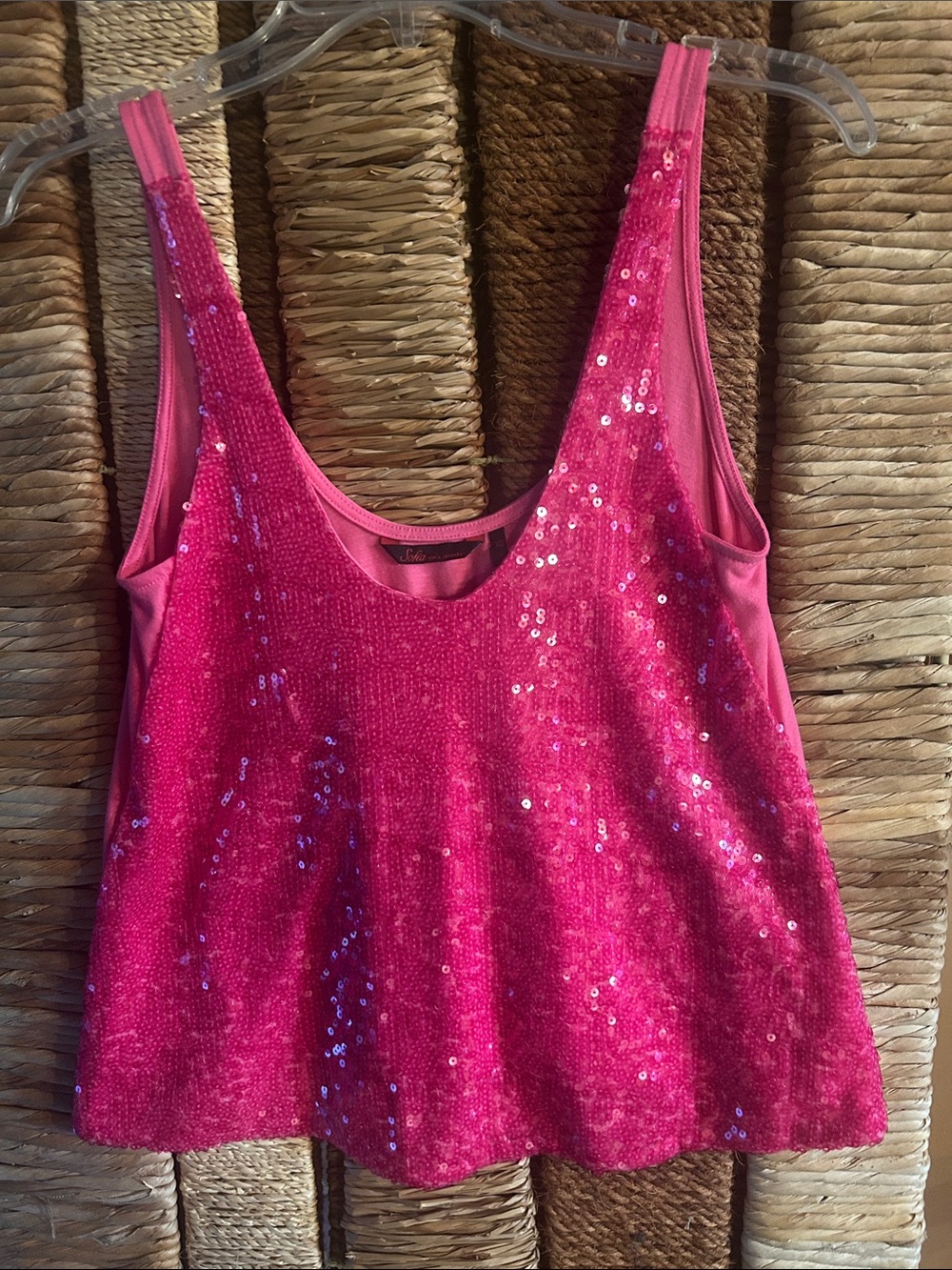 Sophia Vergara Hot Pink Sequin Tank